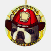 Boston Terrier Firefighter Keramisch Ornament (Voorkant)
