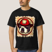 Boston Terrier Firefighter T-Shirt (Voorkant)