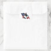 Boston Terrier Flag Ronde Sticker (Tas)