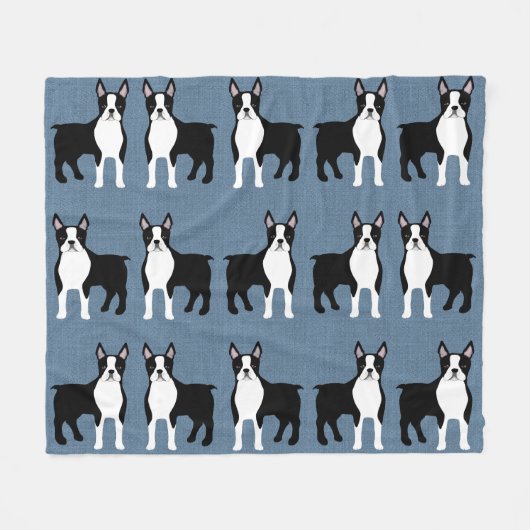 Boston Terrier Fleece Blanket Deken (Voorkant (Horizontaal))