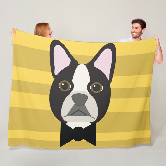 Boston Terrier Fleece Deken (In situ)