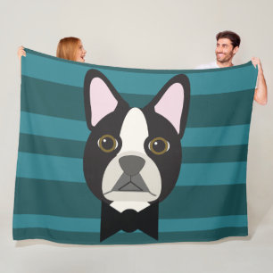 Boston Terrier Fleece Deken