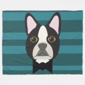 Boston Terrier Fleece Deken (Voorkant (Horizontaal))