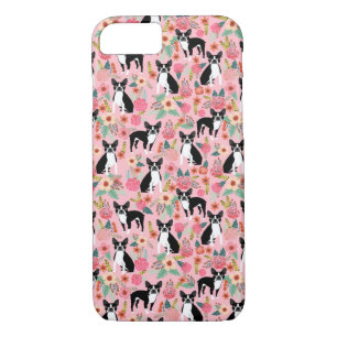 Boston Terrier Floral-telefoonkwestie - telefoonge iPhone 8/7 Hoesje