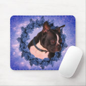 Boston Terrier Floral Wreath Dog Muismat (Met muis)