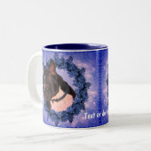 Boston Terrier Floral Wreath gepersonaliseerd Tweekleurige Koffiemok (Voorkant links)