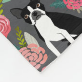 Boston Terrier Florals - honden en bloemen Fleece Deken (Hoek)