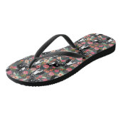 Boston Terrier Florals - honden en bloemen Teenslippers (Schuin)