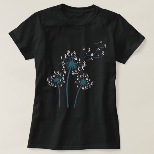 Boston Terrier Flower Fly Dandelion Funny Dog T-shirt (Design voorkant)