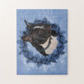 Boston Terrier Flowers Dog Art Foto schilderen  Legpuzzel (Verticaal)