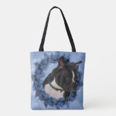 Boston Terrier Flowers Dog Art Foto schilderen Tote Bag (Achterkant)