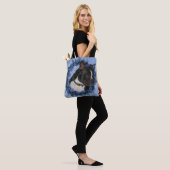 Boston Terrier Flowers Dog Art Foto schilderen Tote Bag (Op model)