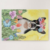 Boston Terrier Flowers Legpuzzel (Horizontaal)