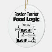 Boston Terrier Food Logic Keramisch Ornament (Links)