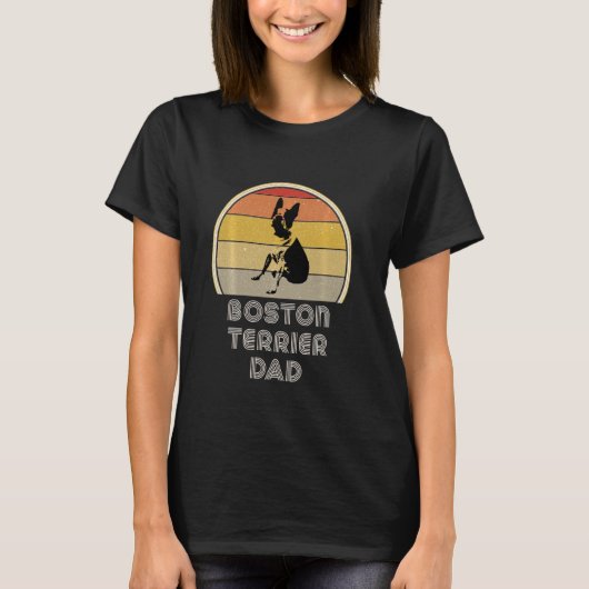 Boston Terrier for Women Retro Boston Terrier Dad T-shirt (Voorkant)