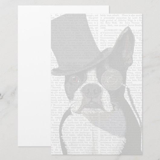 Boston Terrier, Formal Hound en Pet Briefpapier (Voorkant / Achterkant)