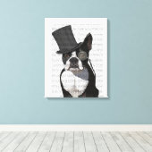 Boston Terrier, Formal Hound en Pet Canvas Afdruk (Insitu (Houten vloer))