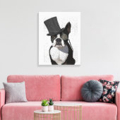 Boston Terrier, Formal Hound en Pet Canvas Afdruk (Insitu (Woonkamer))