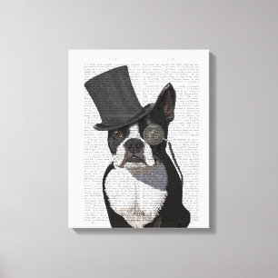 Boston Terrier, Formal Hound en Pet Canvas Afdruk