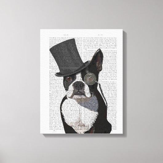 Boston Terrier, Formal Hound en Pet Canvas Afdruk (Voorkant)