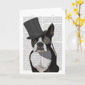 Boston Terrier, Formal Hound en Pet Kaart (Gele Bloem)