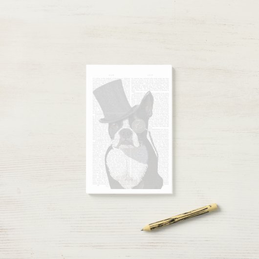 Boston Terrier, Formal Hound en Pet Post-it® Notes (Op bureau)