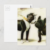 BOSTON TERRIER&FRENCH BULLDOG BRIEFKAART (Voorkant / Achterkant)