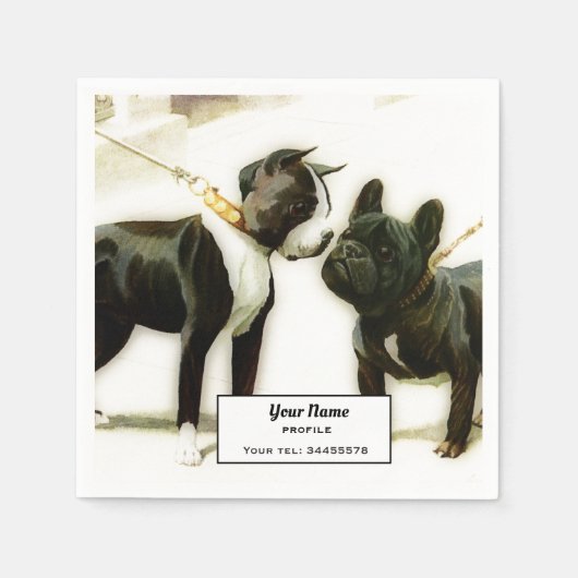 BOSTON TERRIER&FRENCH BULLDOG SERVET (Voorkant)