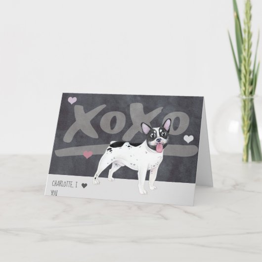 Boston Terrier - French Bulldog Valentijnsdag Feestdagen Kaart (Voorkant)