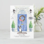 Boston Terrier Front door Moving Announge Kaart (Staand voorkant)