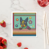 Boston Terrier Fun Scrapbook Style Servet (Insitu)