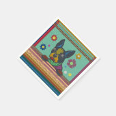 Boston Terrier Fun Scrapbook Style Servet (Hoek)