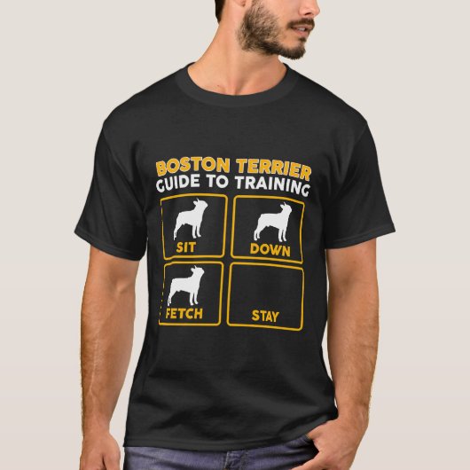 Boston Terrier Funny Guide to Training T-shirt (Voorkant)