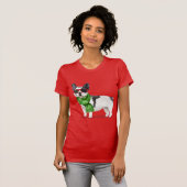 Boston Terrier Funny Kerstmis Fleas Navidog T-Shi T-shirt (Voorkant volledig)