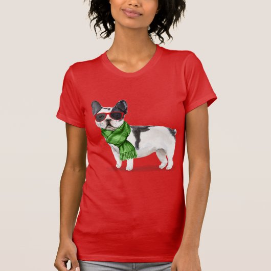 Boston Terrier Funny Kerstmis Fleas Navidog T-Shi T-shirt (Voorkant)