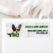 Boston Terrier Funny kerstreportage Etiket (Insitu)