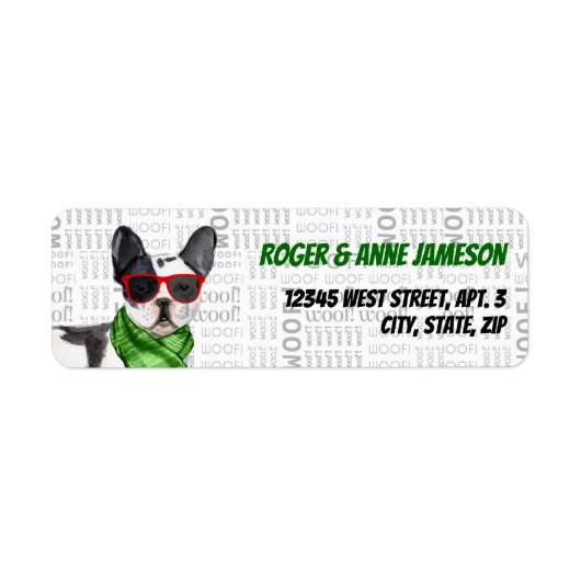 Boston Terrier Funny kerstreportage Etiket (Voorkant)