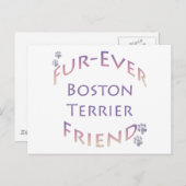 Boston Terrier Furever Briefkaart (Voorkant / Achterkant)