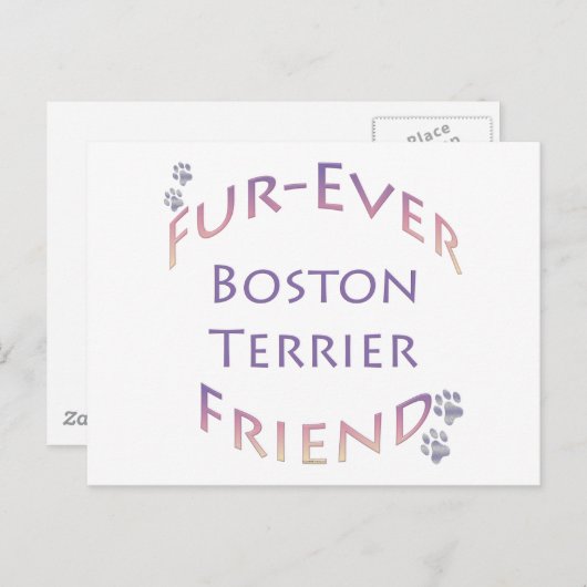 Boston Terrier Furever Briefkaart (Voorkant / Achterkant)