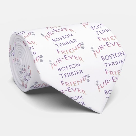 Boston Terrier Furever Stropdas (Opgerold)