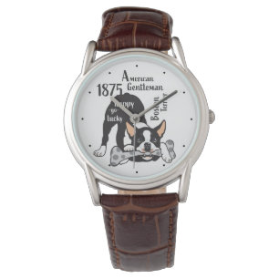 Boston Terrier. Gelukkig geluk Horloge