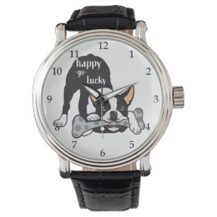 Boston Terrier. Gelukkig geluk Horloge