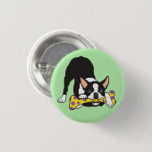Boston Terrier. Gelukkig geluk Ronde Button 3,2 Cm (Voorkant /achterkant)