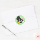 Boston Terrier. Gelukkig geluk Ronde Sticker (Envelop)