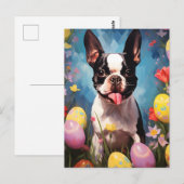 Boston Terrier Gelukkig Pasen Briefkaart (Voorkant / Achterkant)