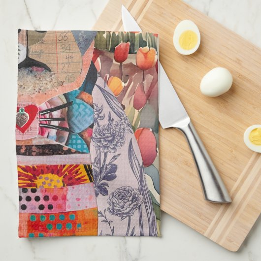 Boston Terrier Gemengde Media Hond Keuken Handdoek (Quarter Fold)