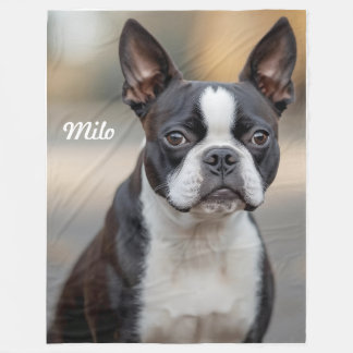 Boston Terrier gepersonaliseerd Fleece Deken