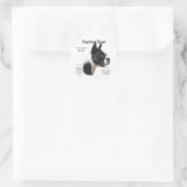 Boston Terrier Geschiedenis Ontwerp Ronde Sticker (Tas)