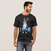 Boston Terrier Gewichtheffen Grappige Deadlift Man T-shirt (Voorkant volledig)