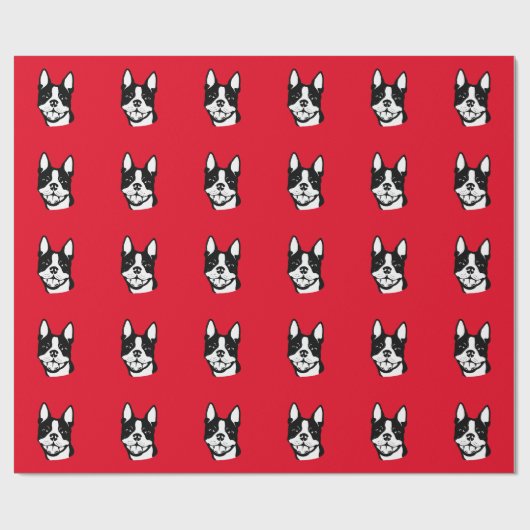 Boston Terrier Gift Wrapping Paper Cadeaupapier (Vlak)